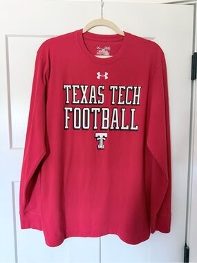 Under Armor Men’s Long Sleeve Texas Tech Red Raiders Shirt, EUC